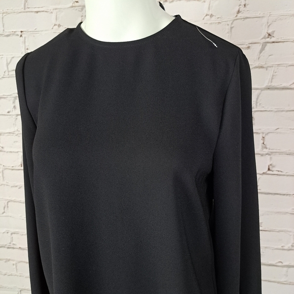 Judith and Charles Black Blouse with snake print  cuffs - Picture 3 of 10